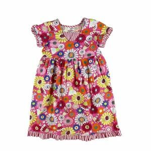 Hanna Andersson Floral Ruffle Trim Dress 110 / 5
